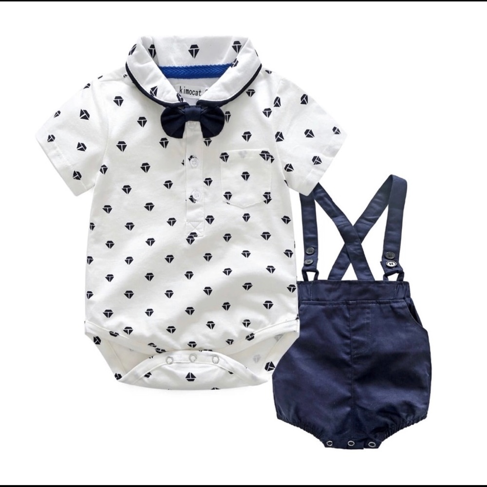 Boutique boys suit romper